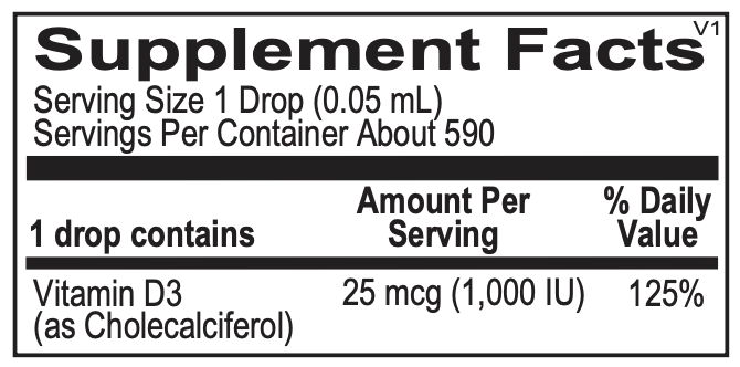 Vitamin D-3 Drops (1000 I.U.)