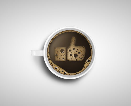 Cup of coffee with foam in like form