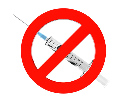 Drugs are forbidden sign on a white background