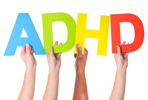 Multiethnic Arms Raised Holding ADHD
