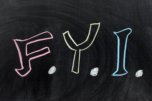 Chalk drawing - FYI,  For Your Information