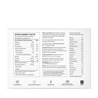 Whey Protein Isolate Vanilla PACKETS