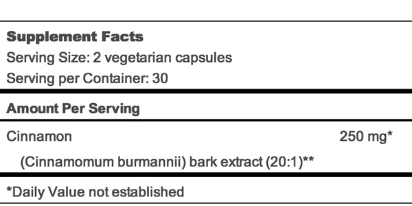 Cinnamon Cinnulin PF® (250mg)