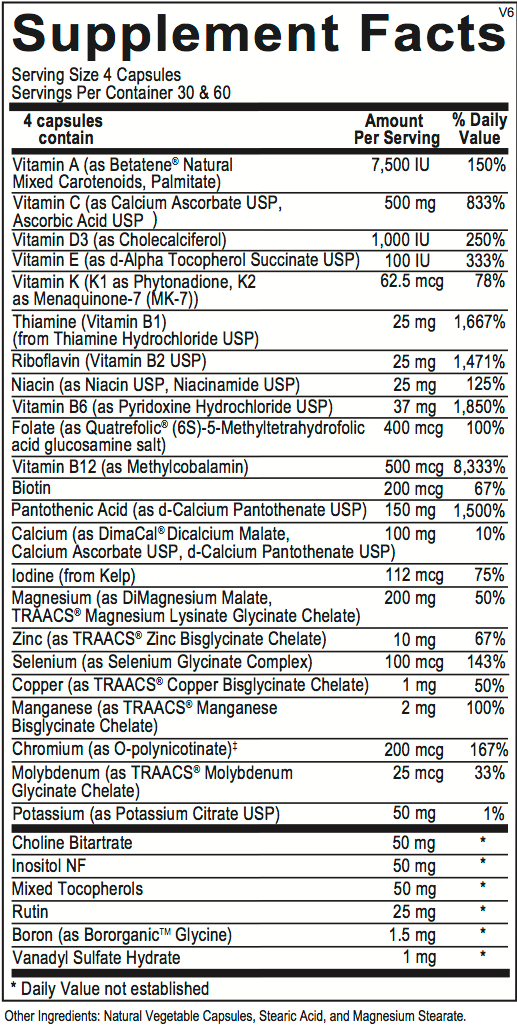 Pre Code Daily Essentials Daily Essentials: Bioavailable Multivitamin with Quatrefolic® & K2-D3 ...