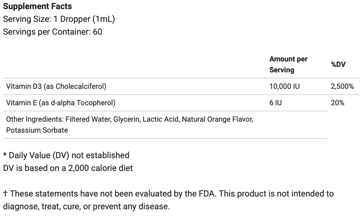 Liposomal D-3 (10,000 iu)