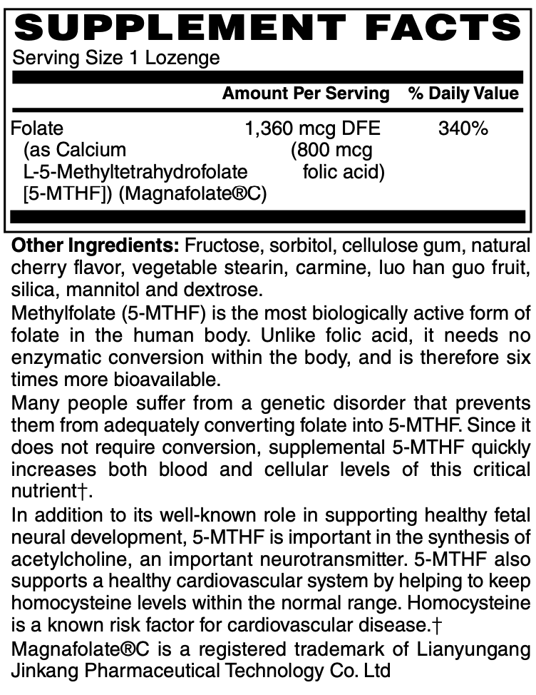 Methylfolate Essentials Lozenges (1360 mcg DFE)