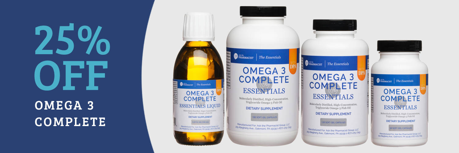 Save 25% on all Omega 3 Complete Essentials!
