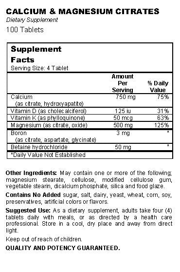 Calcium & Magnesium Citrates