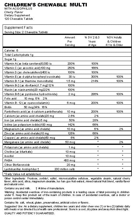 Children's Chewable Multi with Acidophilus