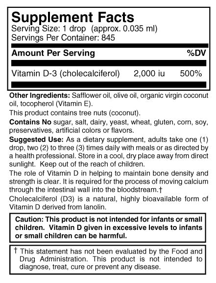 Vitamin D-3 Drops (1000 I.U.)