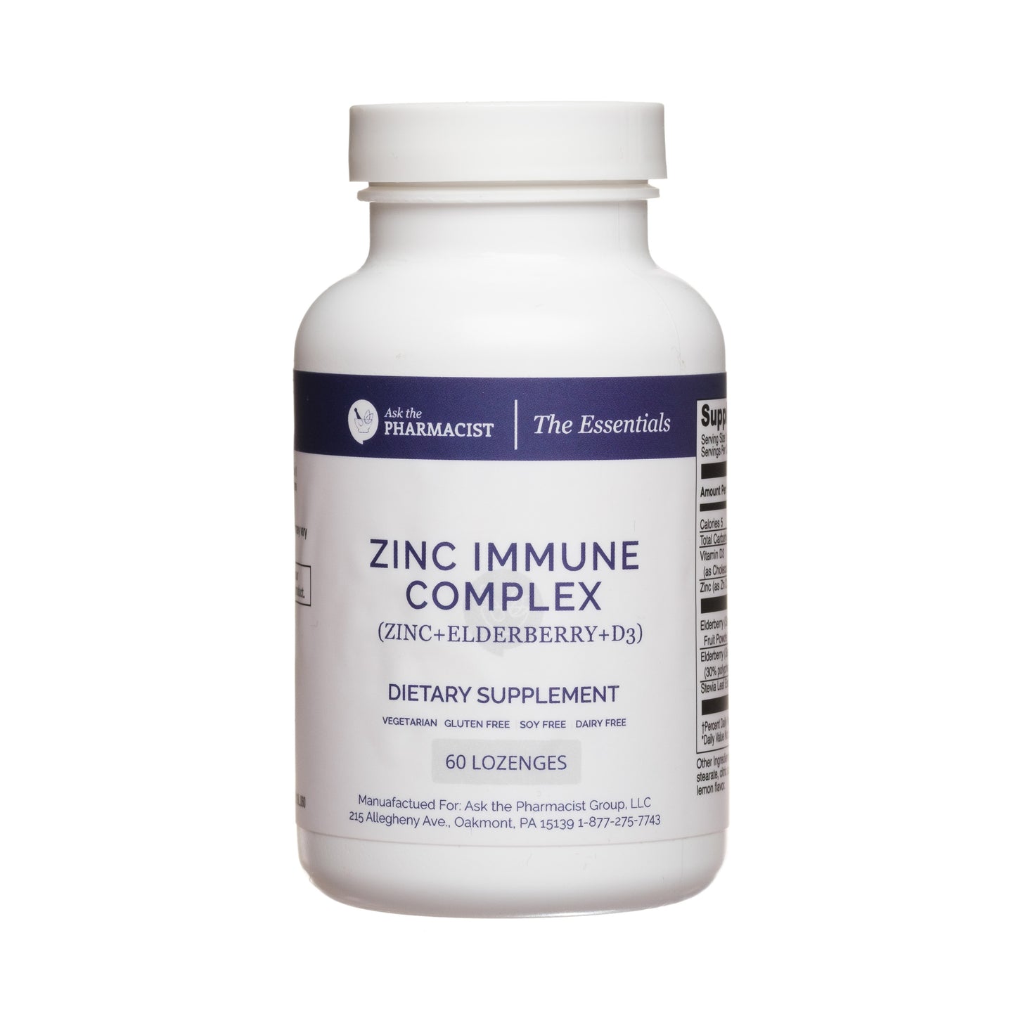 Zinc Immune Complex Lozenges (Zinc-Elderberry-D3)